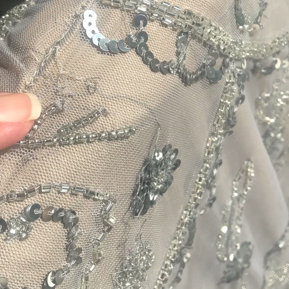 Adrienne Papell Beaded Blouson Evening Gown - Picture 11 of 13